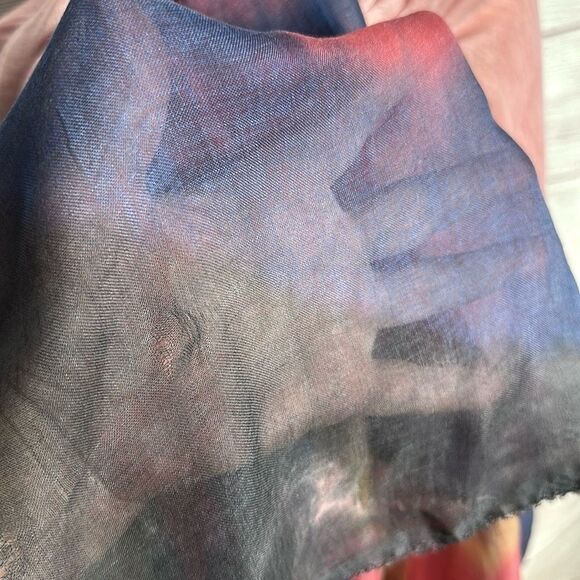 Dianora Salviati Tie Dye Print Large Scarf Shawl Wrap Lightweight Modal Cashmere - Picture 7 of 9